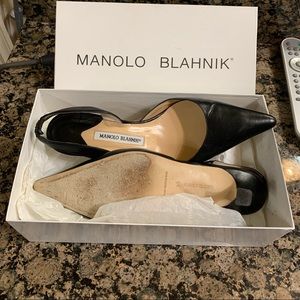 Manolo Blahnik Carolyn Kitten Heel Sling Back 39